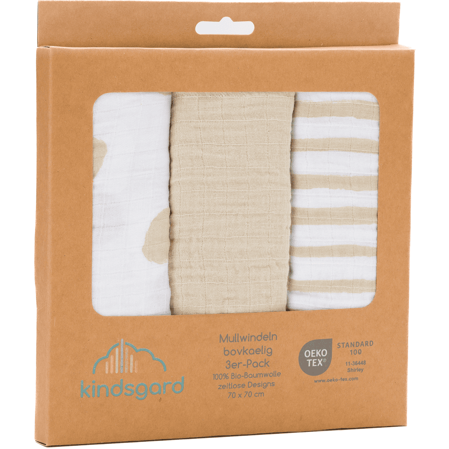 kindsgard Gázové pleny bovkaelig 3-pack beige