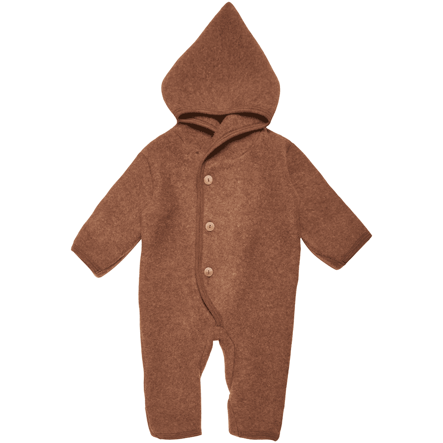  HUTTEliHUT Baby Jumpsuit BILLIE Button Ull Fleece Caramel