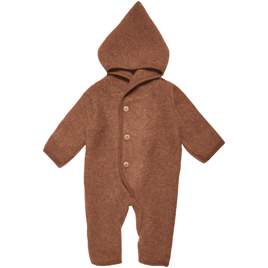 HUTTEliHUT Mono de bebé BILLIE Button Wool Fleece Caramel