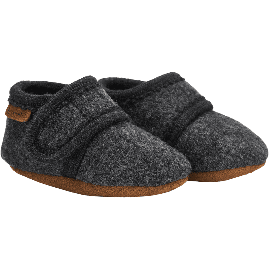 EN FANT Baby Wool Slippers Dark grey melange