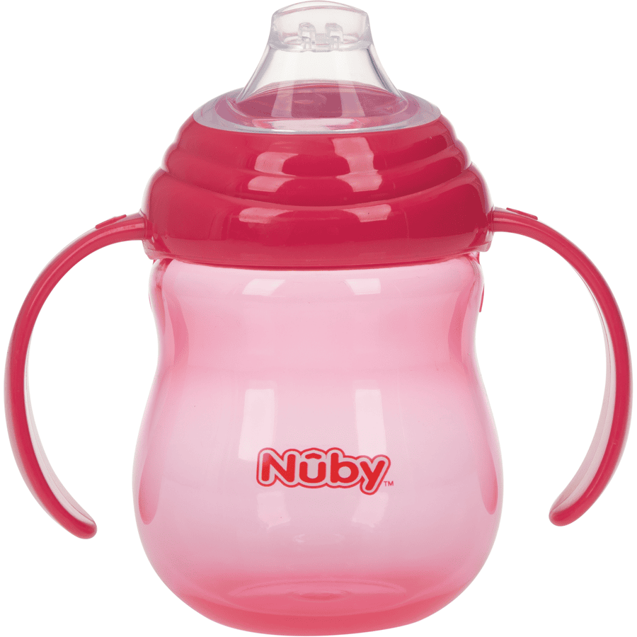 No-Spill Nûby drickmugg med sugrör 270ml från 6 månader i rosa
