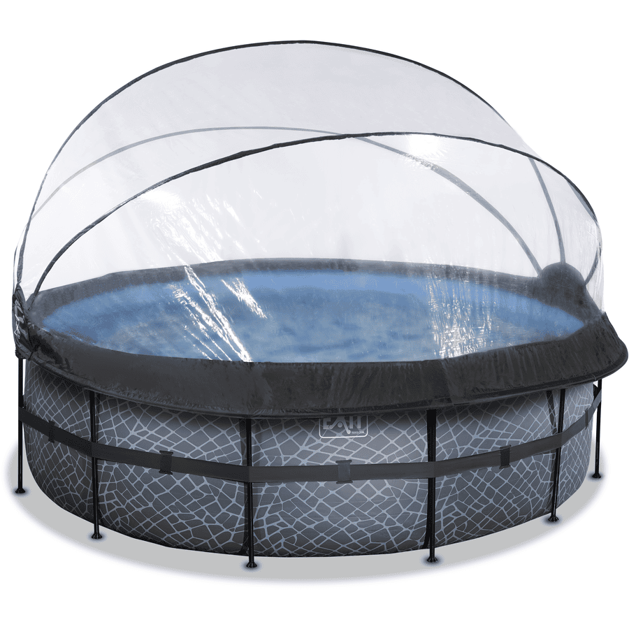 EXIT Rámový bazén ø427x122cm (12v Sand filtr) - šedý + střešní okno