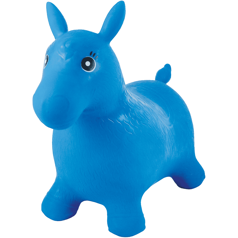 LEXIBOOK Cavallo gonfiabile blu con pompa manuale