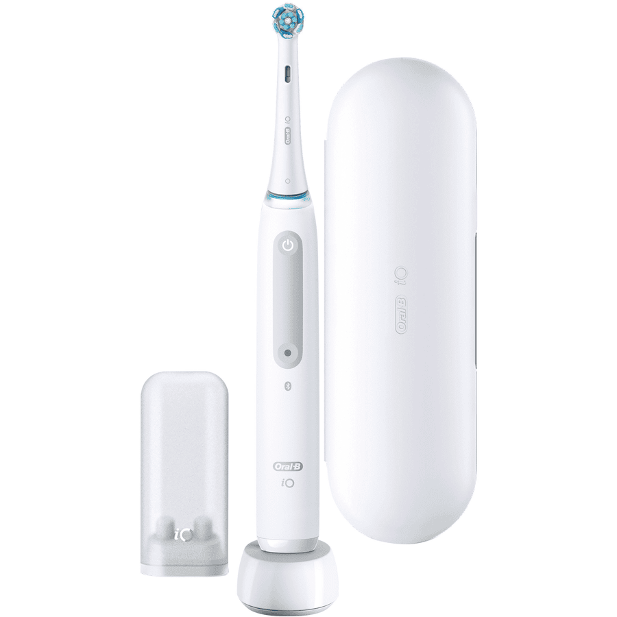 Oral-B Cepillo de dientes eléctrico, iO Serie 4 con estuche de viaje Quite White