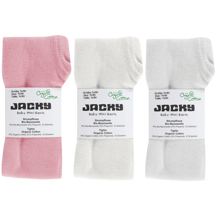 JACKY Strumpfhose 3er Pack rosa/beige/grau 