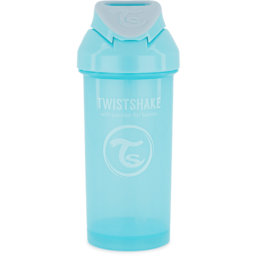 TWIST SHAKE  Butelka ze słomką 360 ml 12+ miesięcy, pastelowy niebieski