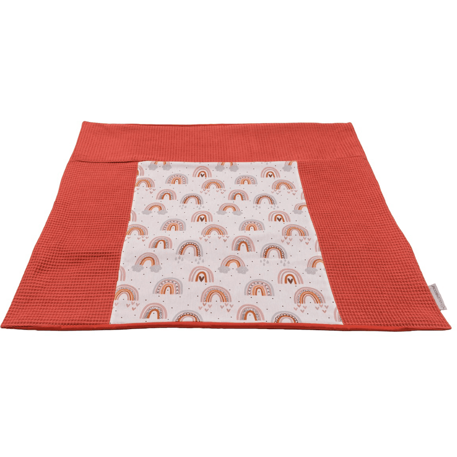 Ullenboom Verzorgingskussenhoes wafelpiqué motief roest regenboog 75 x 85 cm