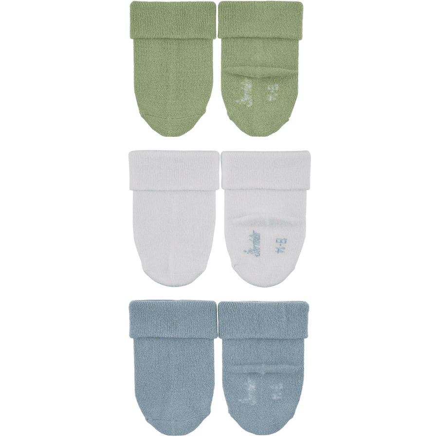 Sterntaler Lot de 3 chaussettes bébé unies bambou bleu clair 
