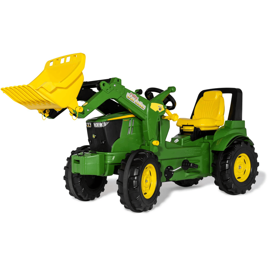 rolly toys Tracteur enfant à pédales rollyFarmtrac Premium II John Deere 7310R, pelle rollyTrac