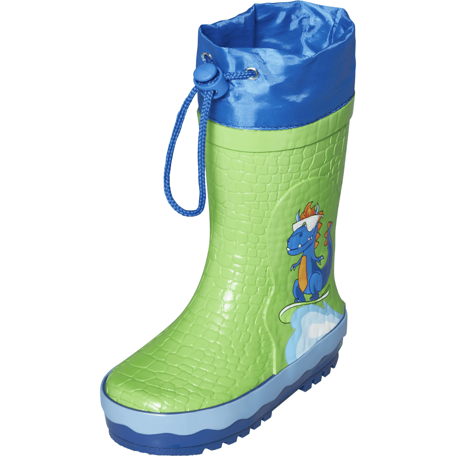 Playshoes  Stivale in gomma verde Dino