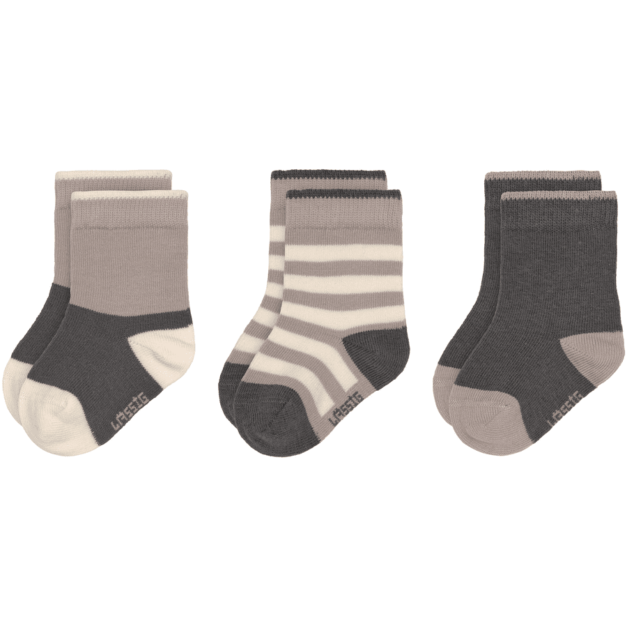 LÄSSIG Kinder Socken 3er Pack anthrazit Taupe