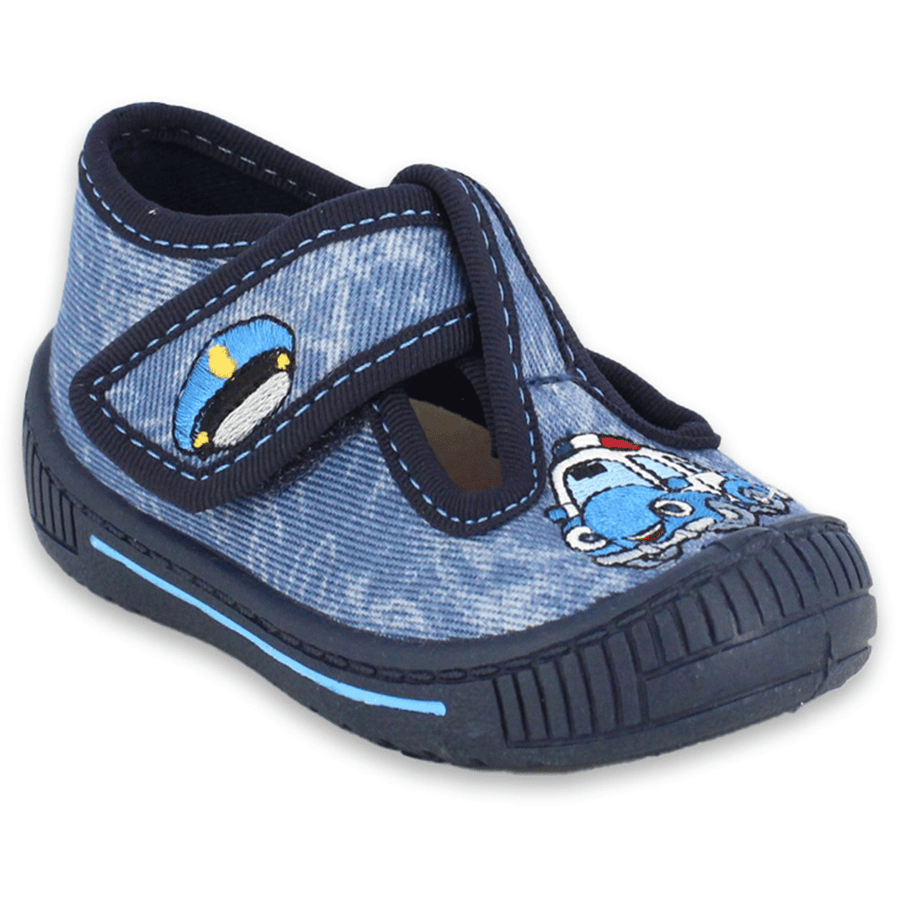 Beck pantoffels politie auto blauw