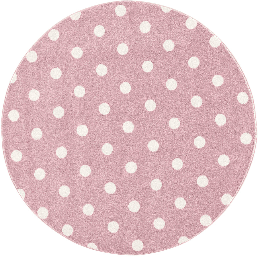 LIVONE kinderdeken Kinderen houden van Tapijten CIRCLE roze/wit 160 cm rond 