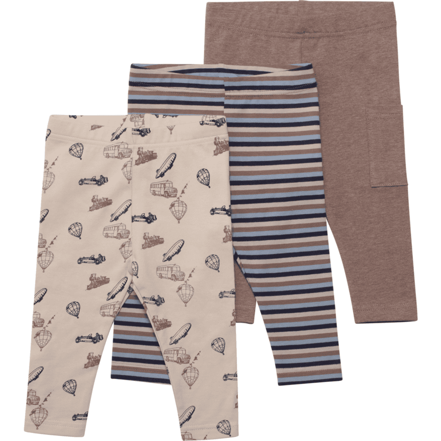 Hust & Claire Legginsy 3-pack Lukas Deer brązowy melanż