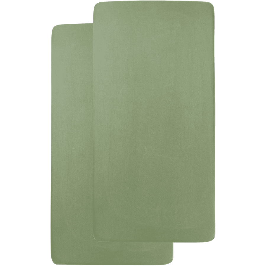 Meyco Jersey Spannbettlaken olive green 60 x 120cm