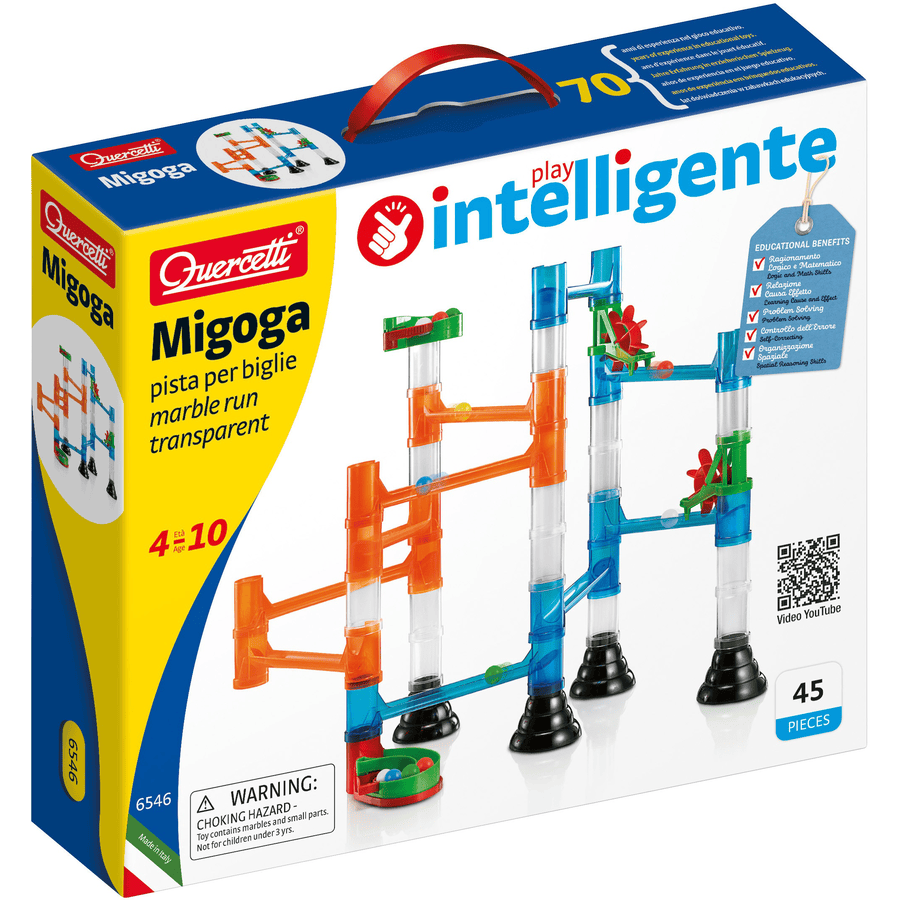 Quercetti Migoga Marble Run Transparentní mramorová dráha (45 kusů)