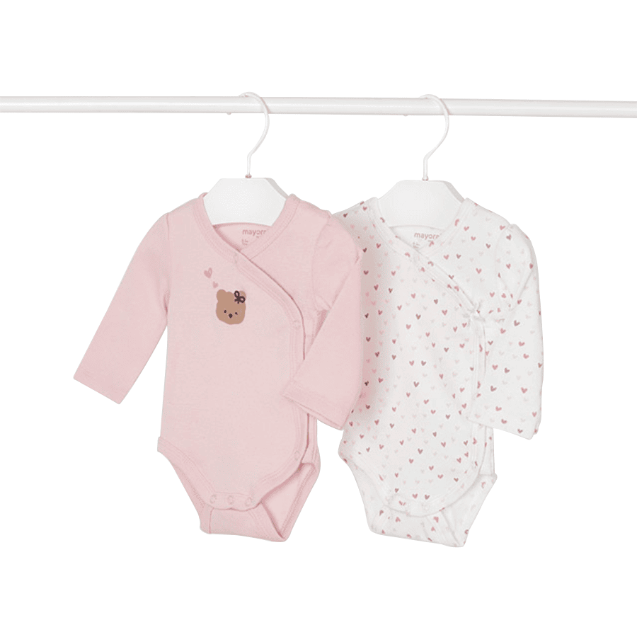 Mayoral Lot de 2 bodys manches longues roses
