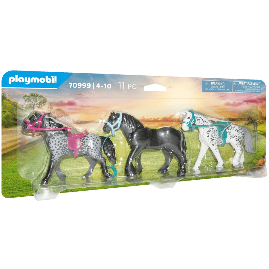 PLAYMOBIL  ® Drie paarden Fries, Knabstrupper en Andalusiër