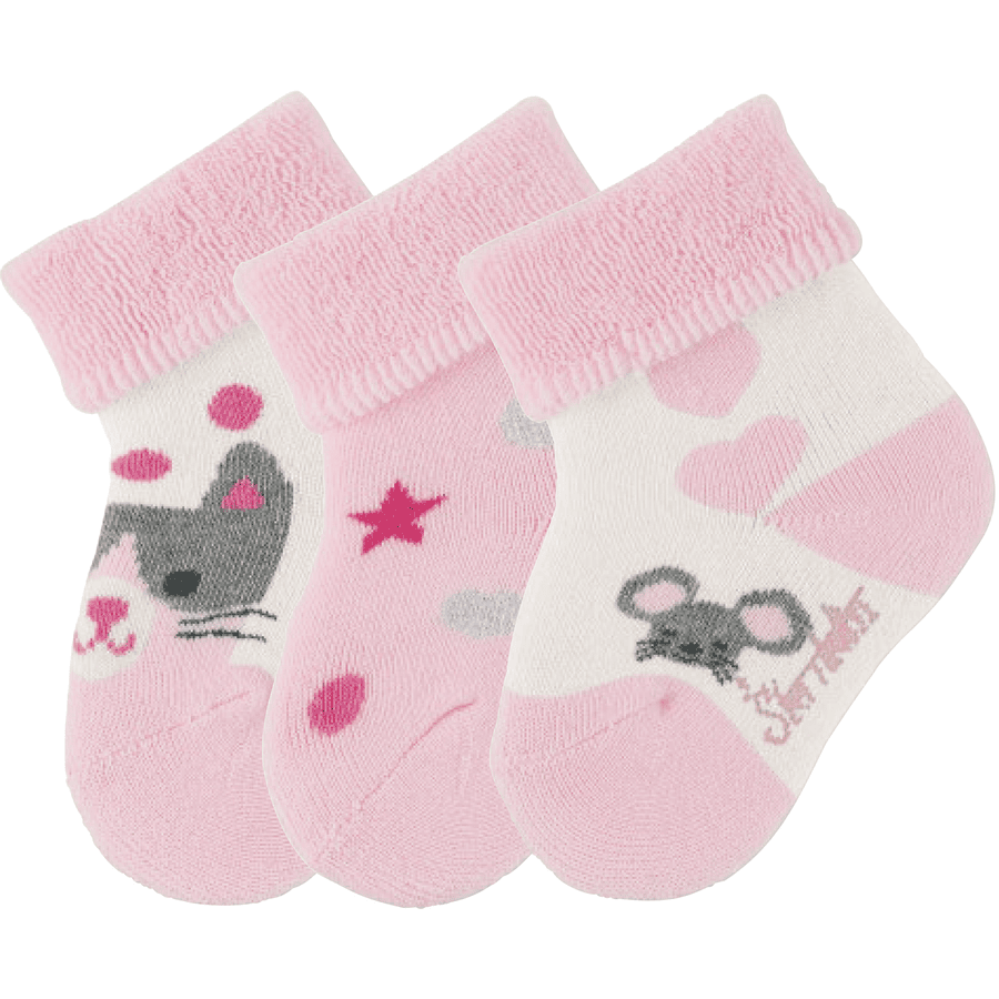 hier overloop Lijkenhuis Sterntaler Babysokjes 3-pack kat roze | pinkorblue.nl