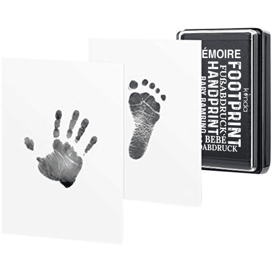 kiinda Almohadilla para sellos de manos y pies de bebé, en negro 