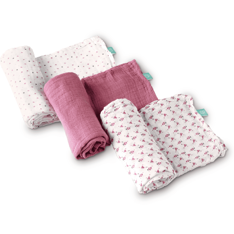 KOALA BABY CARE  ® Musselindetørklæde Soft Touch 80 x 80 cm 3-pak - lilla 