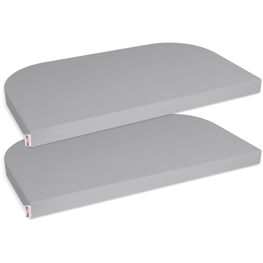 Comfort Comfort babybay® jersey hoeslaken deluxe dubbelpak geschikt voor Maxi, Midi, Boxspring en Plus modellen grijs