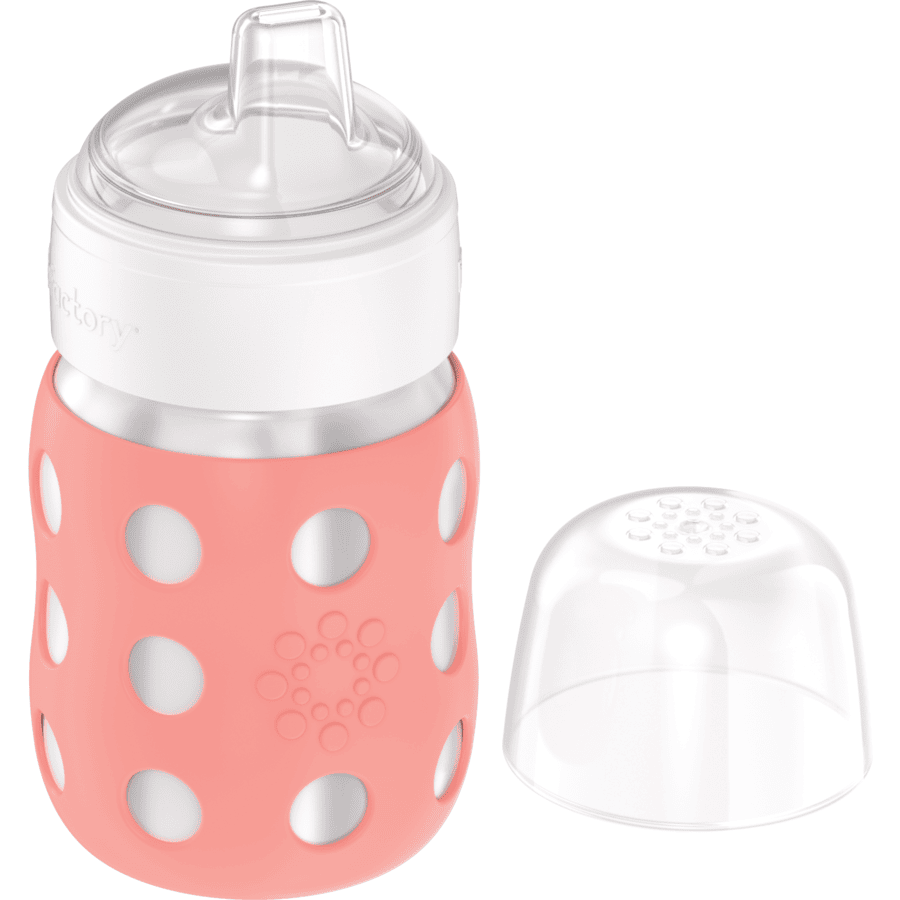 life factory Baby flaske med bred munn 235 ml med myk sippy cap, cantaloupe