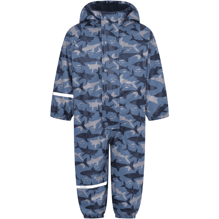 CeLaVi Combinaison enfant pluie polaire bleu chine