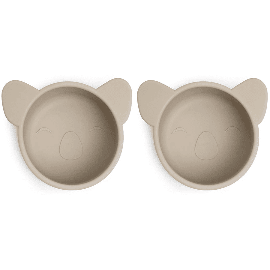 Nuuroo Snack Bowls Pink Koala 2-delig, Cobble stone 