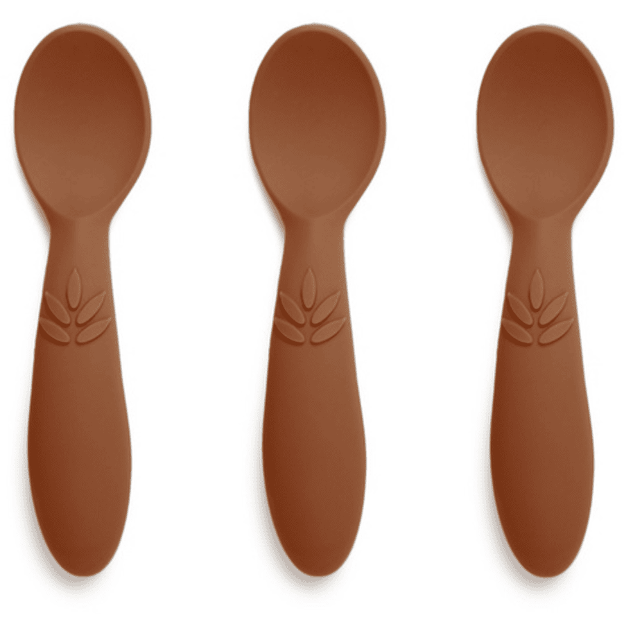 nuuroo Cuillère enfant Ella silicone Caramel Café lot de 3