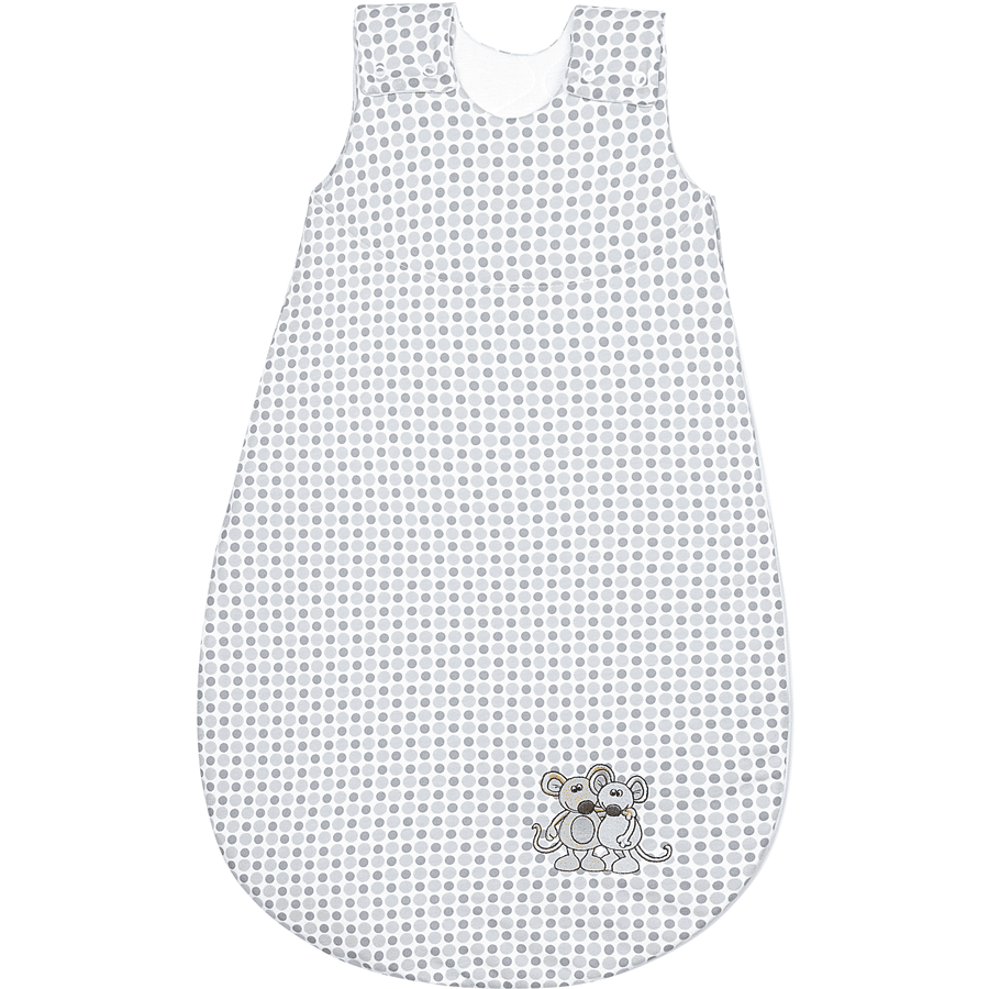 odenwälder basi Erstlings-Schlafsack aus Jersey Tupfen silver & grey 60cm - 70cm