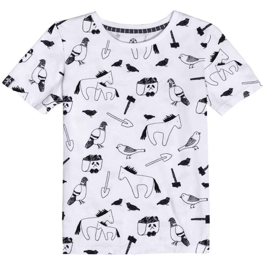 Kohlenknirpse T-shirt potes animaux Ecru/ Allover 