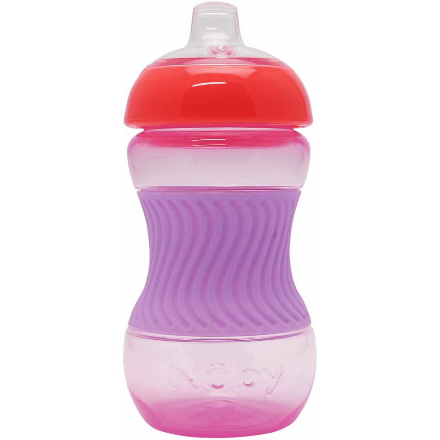 Nûby drikkekop med silikonehank 180 ml fra 4 måneder i pink
