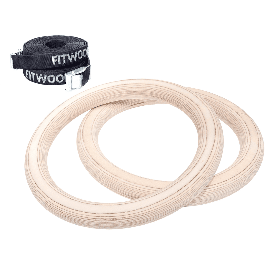 Fitwood ULPU gymnastikringe, birk - sorte stropper