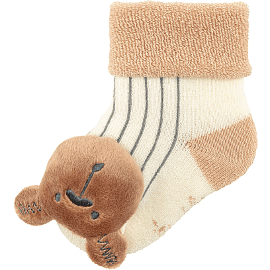 Sterntaler Rasselsocken Bär ecru