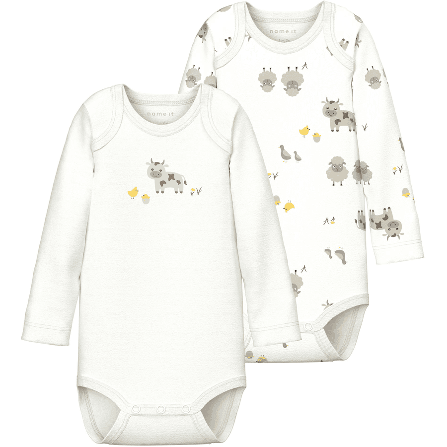 name it Pitkähihainen bodysuit 2 pakettia B right  White 