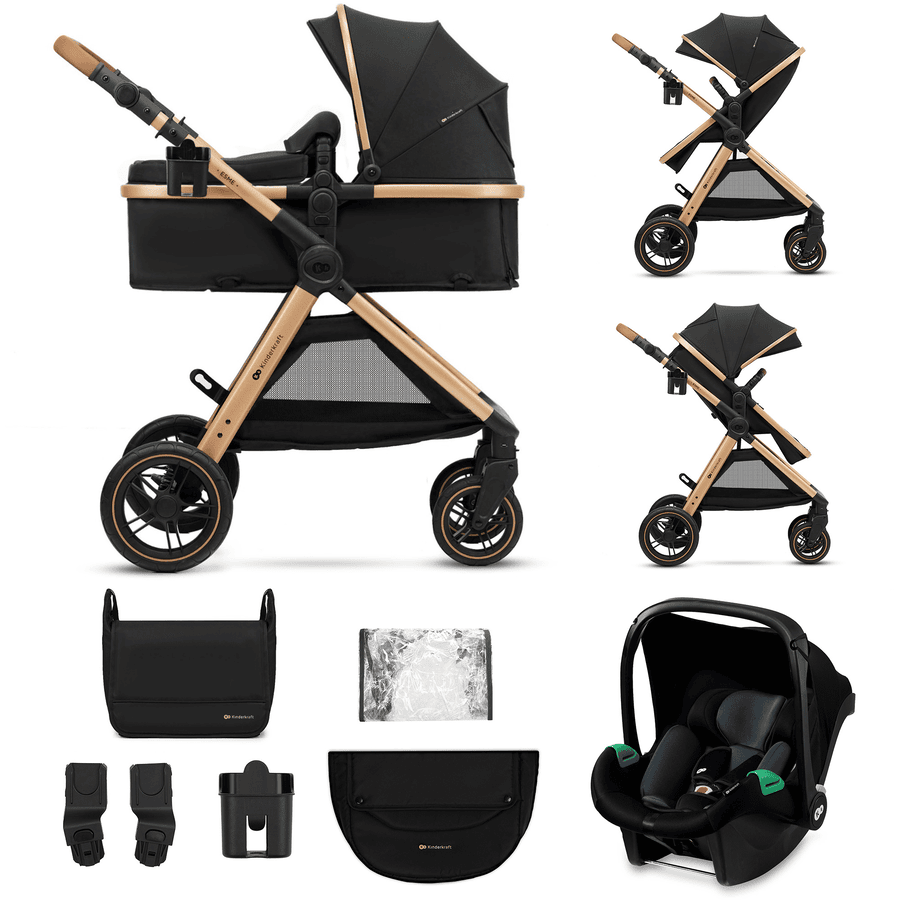 Kinderkraft Wózek dziecięcy ESME 3w1 Pure Black 