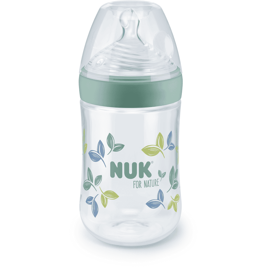NUK Vauvapullo NUK Nature 260 ml, vihreä.
