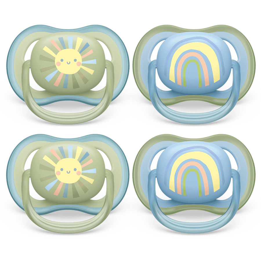 Philips Avent Soother ultra air SCF085/58 0-6 måneder 4 dele grøn/blå