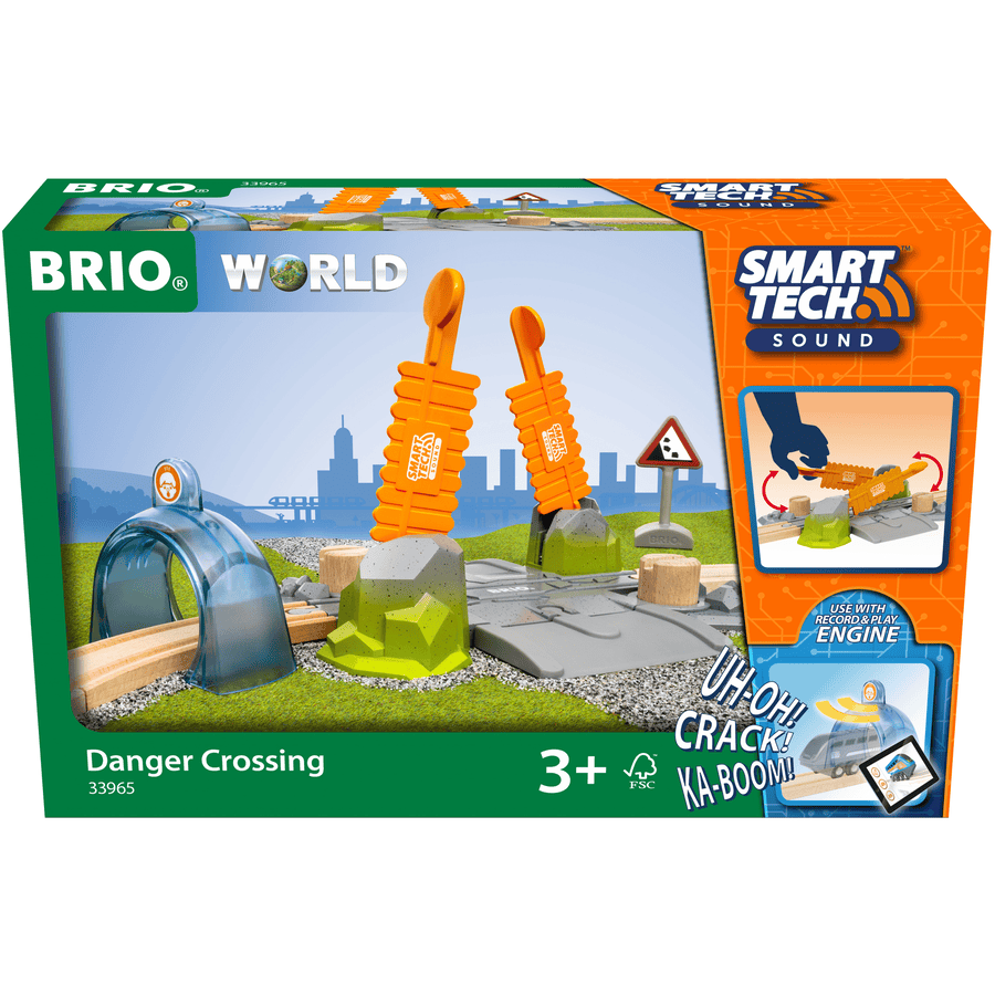 BRIO® Passage à niveau aventure pour circuit de train Smart Tech Sound 33965