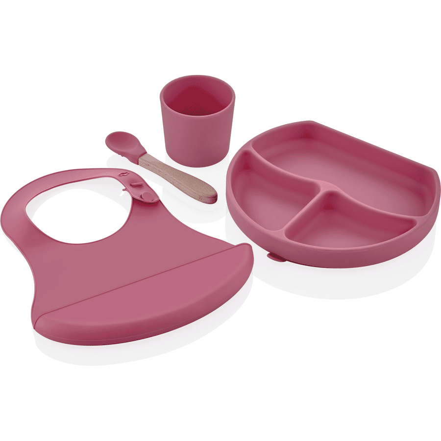  babyJem  Juego para comer de silicona, rosa