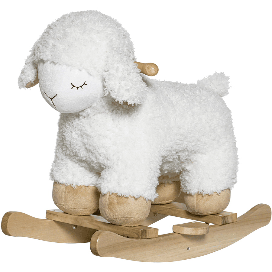 bloomingville Animal à bascule mouton bois blanc