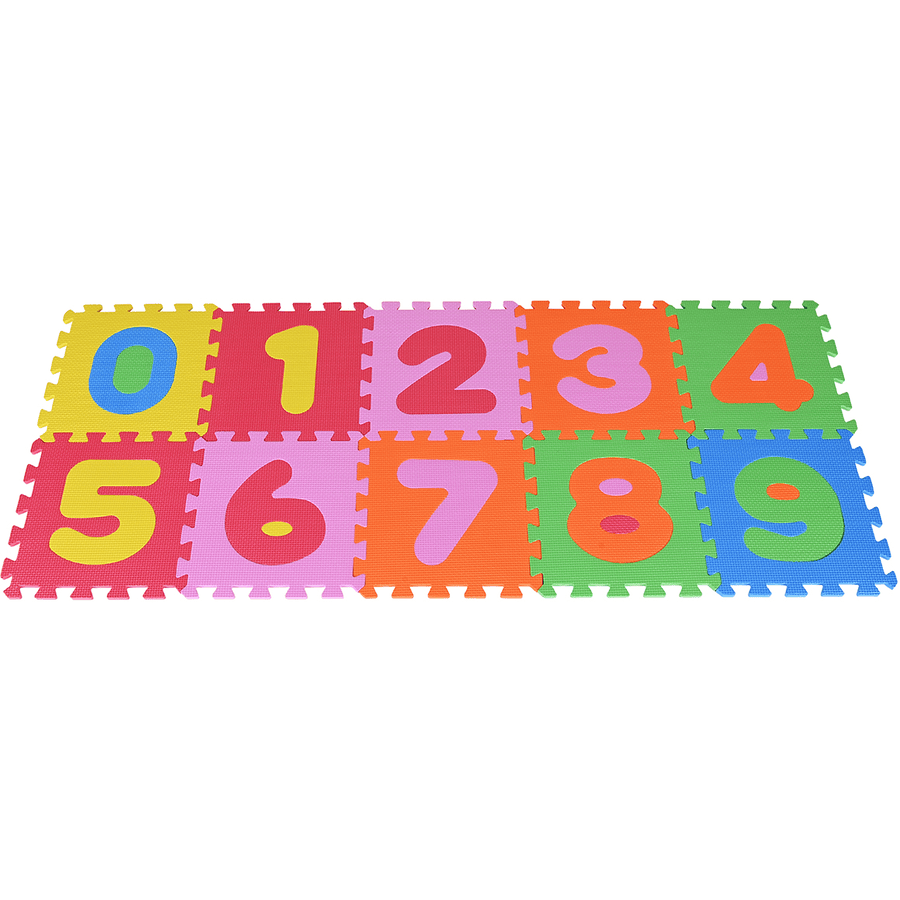 knorr® toys Puzzlemåtte tal 0-9, 10 dele, skumgulv
