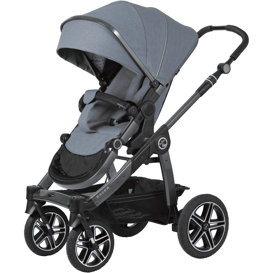 Hartan Kinderwagen Racer GTX mit Handbremse Casual Collection hearts (914) Gestellfarbe platin 