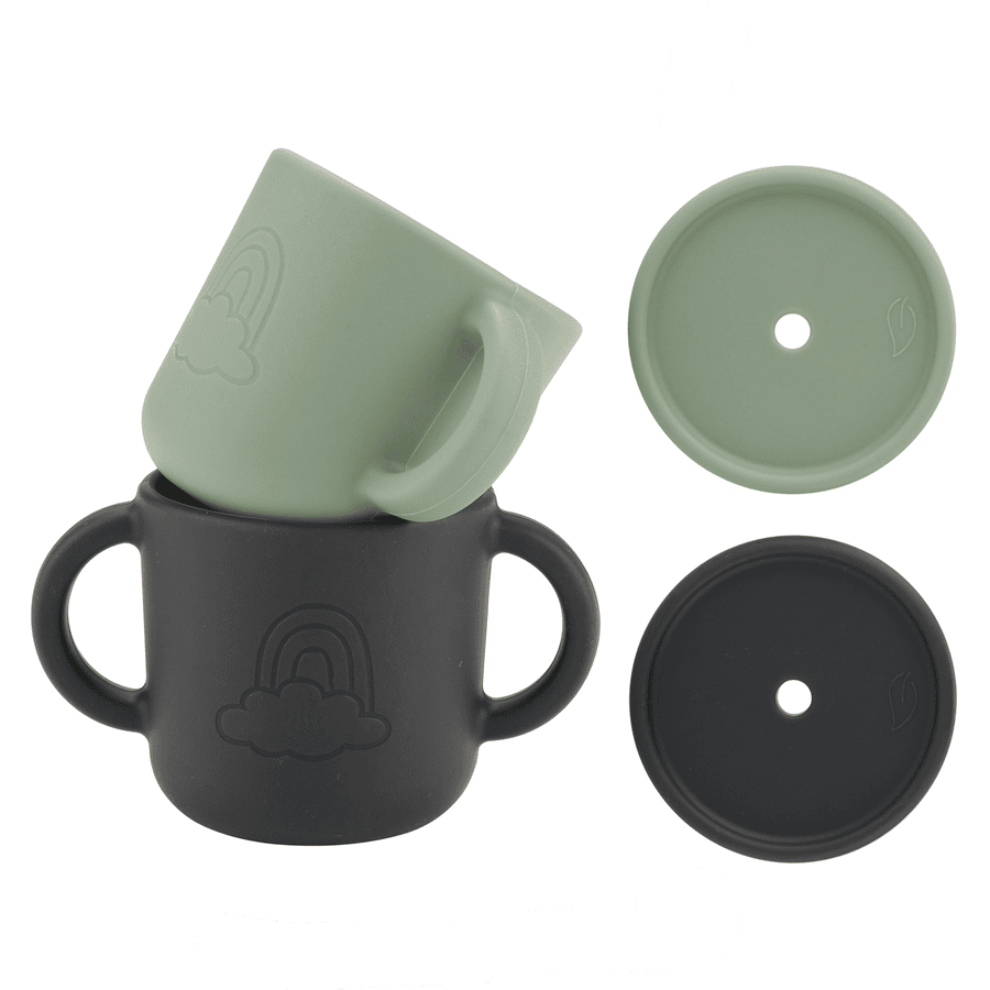 lille VILDE Tazza con coperchio Rainbow in verde