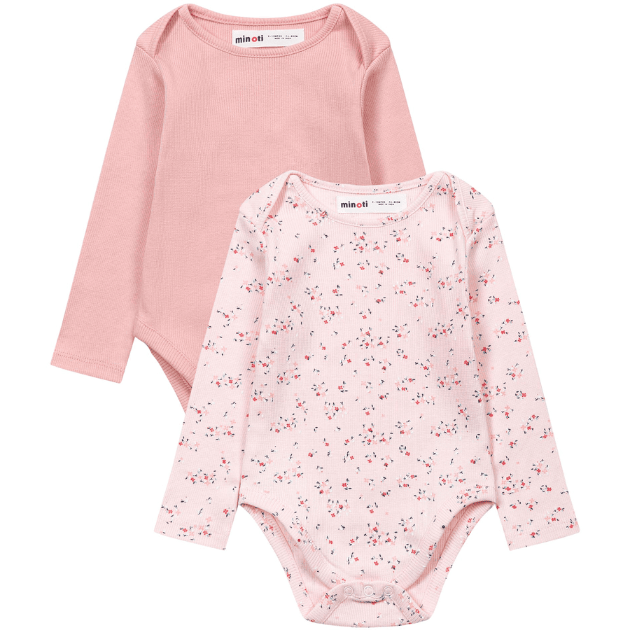 Minoti 2 pack bodysuits rosa