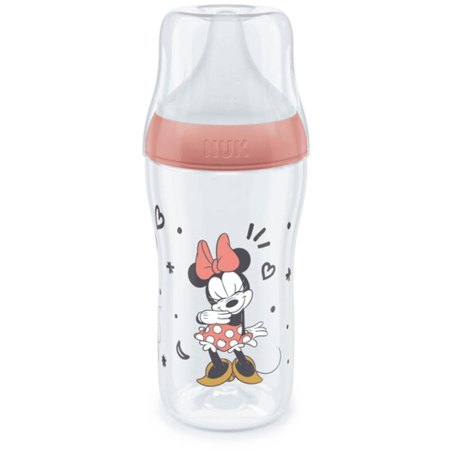 NUK Perfect Match Minnie tåteflaske Mouse med temperatur Control 260 ml fra 3 måneder i rødt