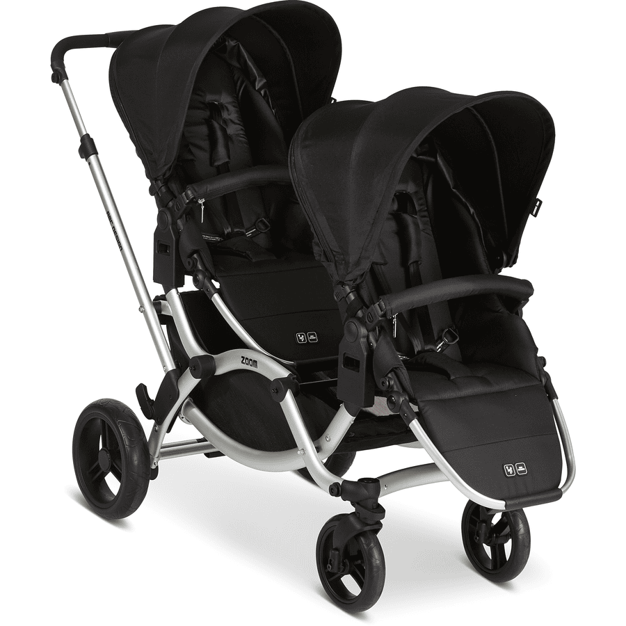 ABC DESIGN Carro de bebé gemelar Zoom Silver/Black