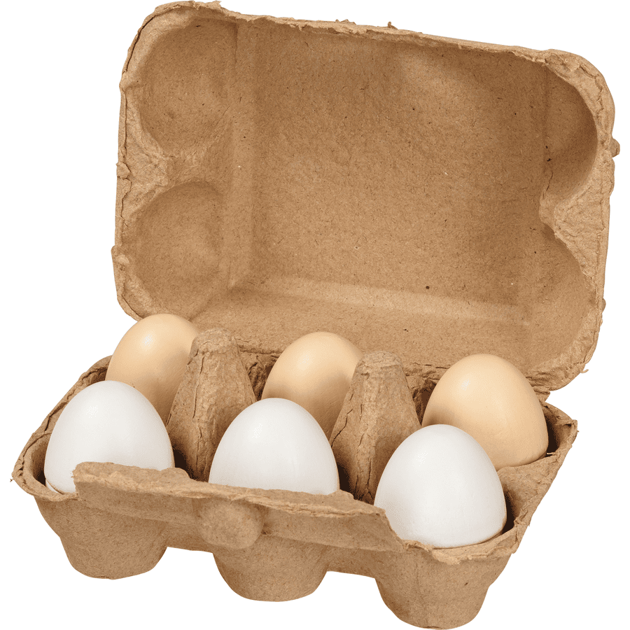 goki Œufs avec velcro dans un carton à œufs, 6 pièces