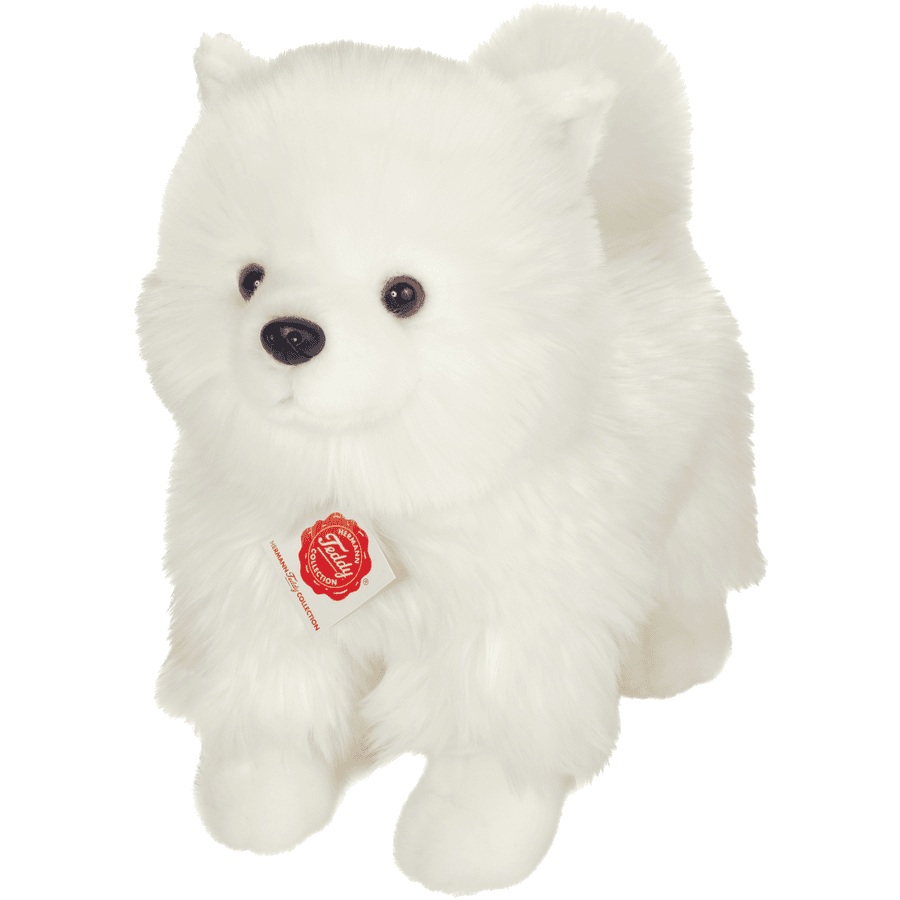 Teddy HERMANN® Peluche spitz nain blanc debout 35 cm roseoubleu.fr